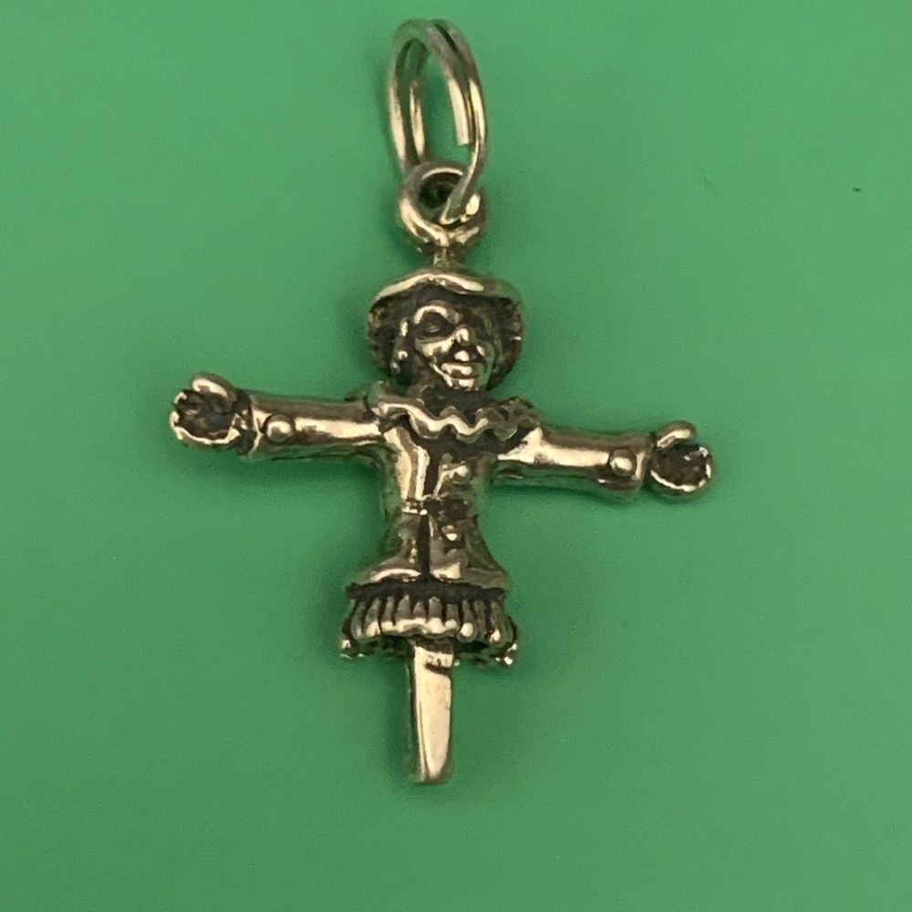 .925 Scarecrow Sterling Silver Jewelry Charm #garden